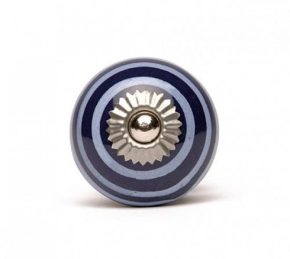 Gałka do mebli Pierścienie granatowo-niebieskie duża