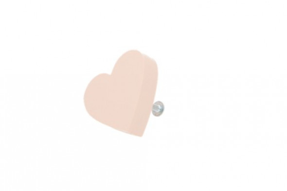 Gałka do mebli Serduszko drewniane różowe