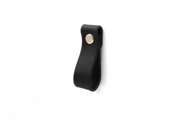 Gałka meblowa skórzana prosta czarna