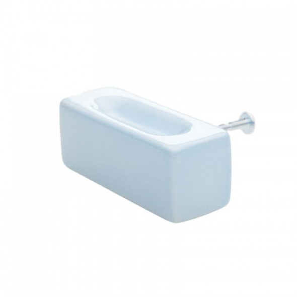 Gałka Prostopadłościan z wyżłobieniem pastelowo-błękitny