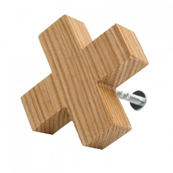 Premium Gałka do mebli Plusik drewniany