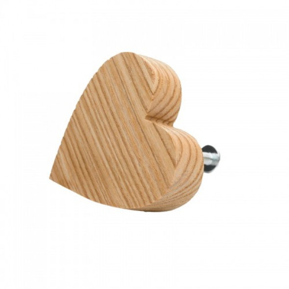 Premium Gałka do mebli Serduszko drewniane