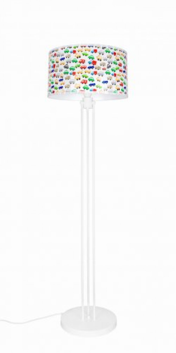 Lampa stojąca z abażurem autka