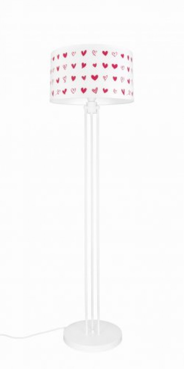Lampa stojąca z abażurem czerwone serca