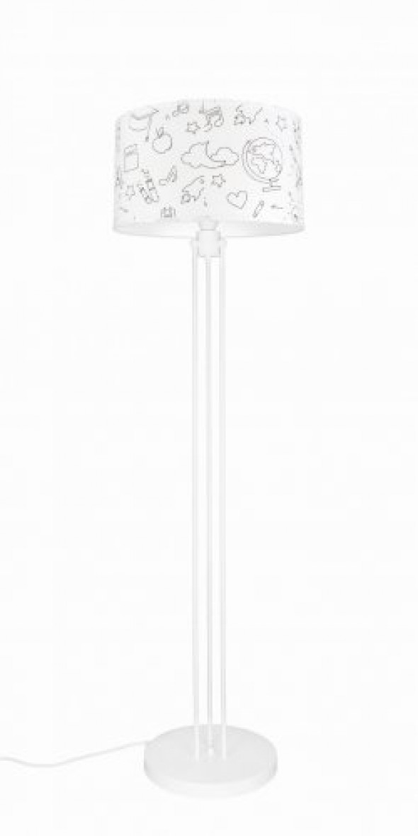 Lampa stojąca z abażurem globus