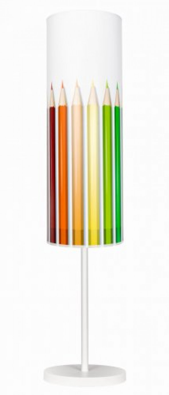 Lampa stojąca z abażurem kolorowe kredki