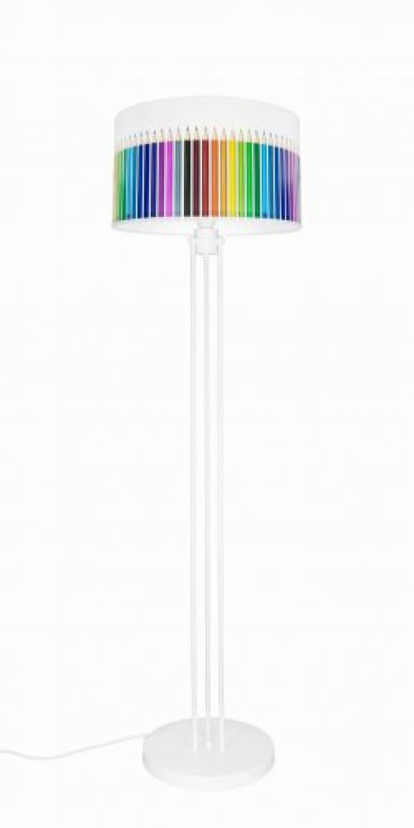Lampa stojąca z abażurem kolorowe kredki