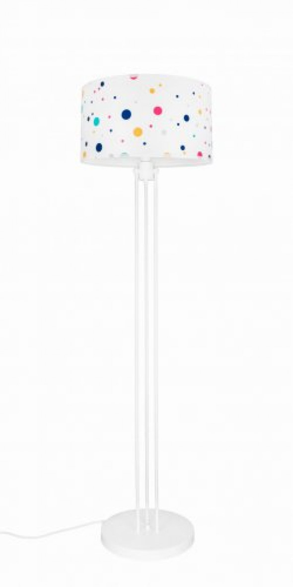 Lampa stojąca z abażurem kolorowe kropki