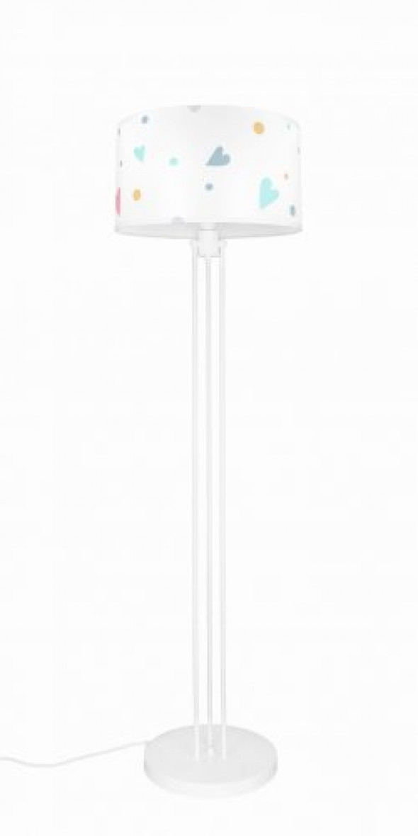 Lampa stojąca z abażurem pastelowe serca