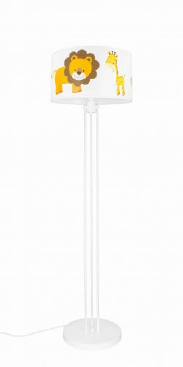 Lampa stojąca z abażurem zwierzęta