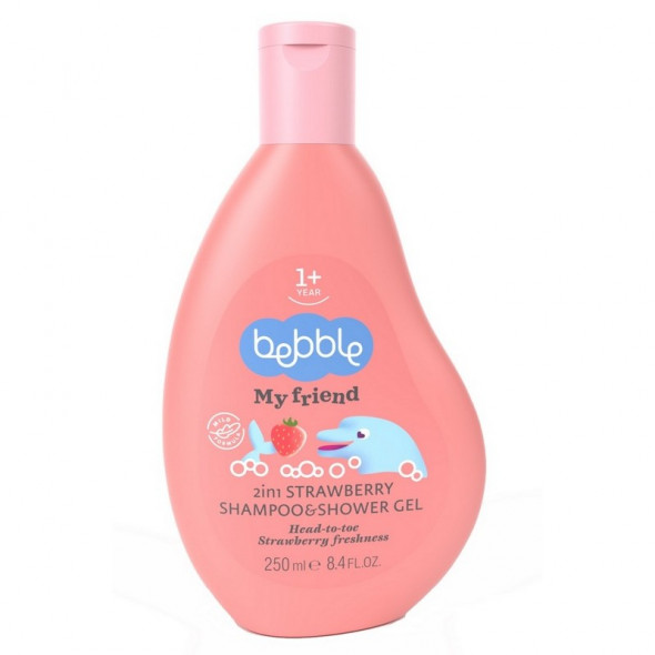 BEBBLE 250ml Szampon i żel do kąpieli 2in1 truskaw