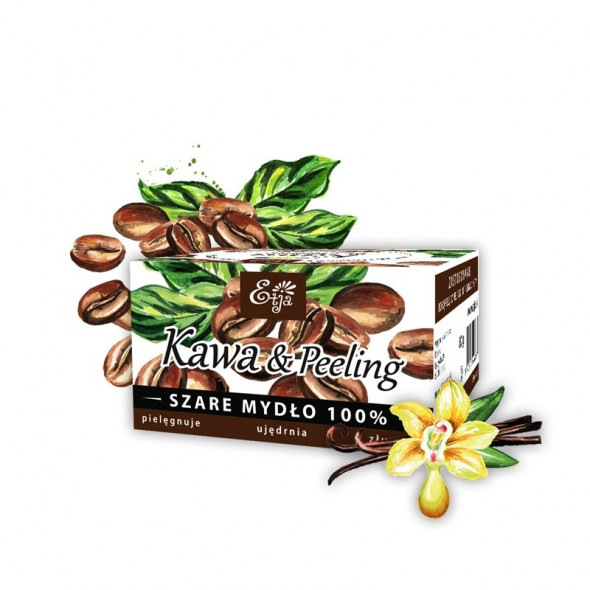 ETJA Mydło potasowe100% Naturalne KAWA&PEELING 80g