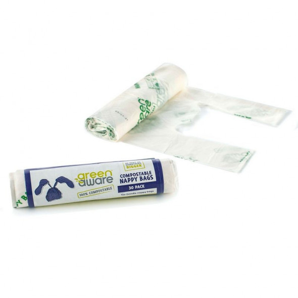 GreenAware, Kompostowalne worki na pieluchy, 30 szt