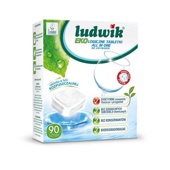 Ludwik Eko tabletki do zmywarki, EU Ecolabel 90szt