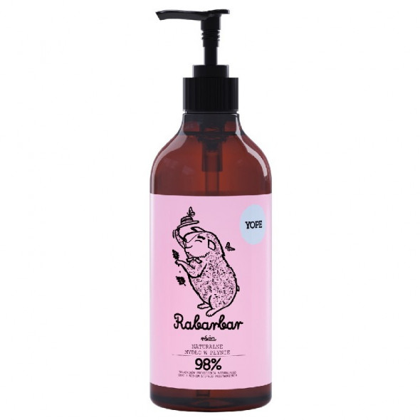 YOPE Rabarbar i Róża naturalne mydło do rąk w płynie
