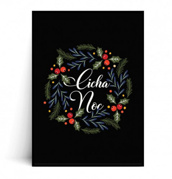 Plakat CICHA NOC czarny
