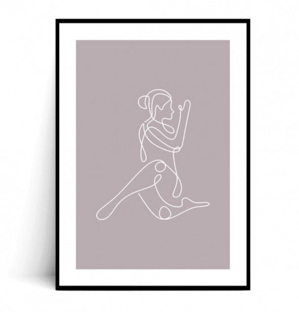 Plakat JOGA MINIMAL no.1 lawendowy