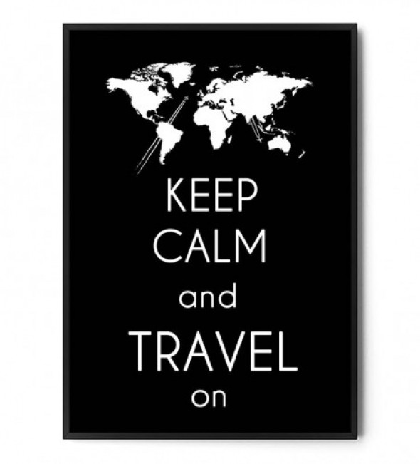 Plakat KEEP CALM AND TRAVEL ON