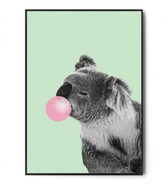 Plakat KOALA BUBBLE GUM mint