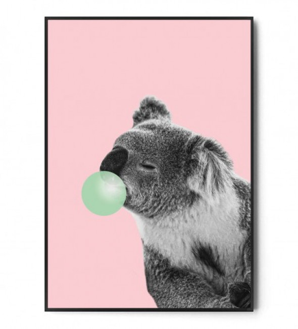 Plakat KOALA BUBBLE GUM pink