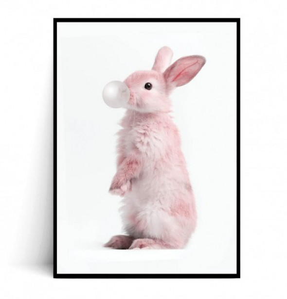 Plakat KRÓLICZEK BUBBLE GUM PINK