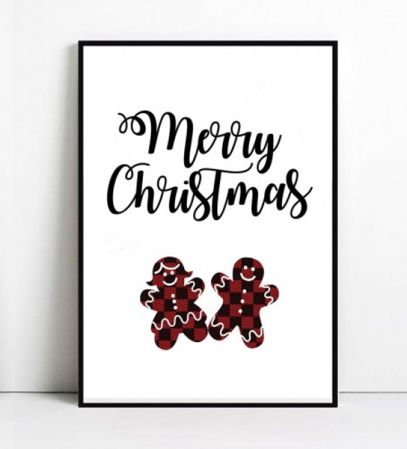 Plakat MERRY CHRISTMAS | Ciasteczka
