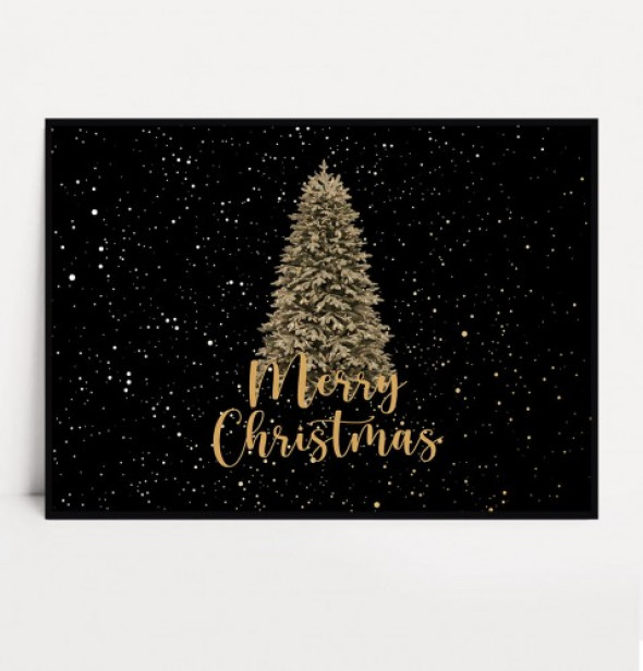 Plakat MERRY CHRISTMAS TREE poziomy