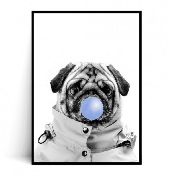 Plakat MOPS BUBBLE GUM blue