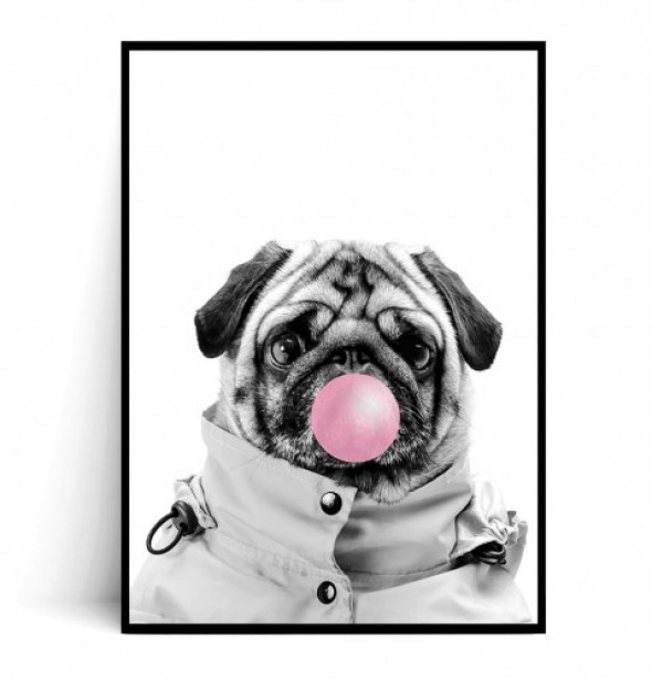 Plakat MOPS BUBBLE GUM pink