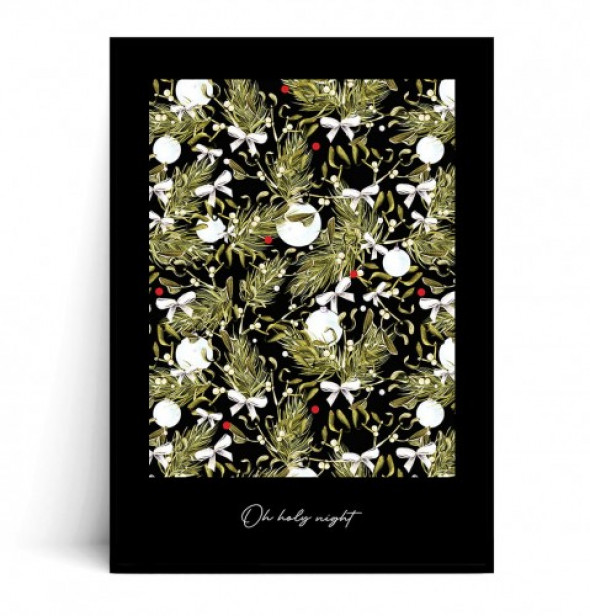 Plakat OH HOLY NIGHT czarny