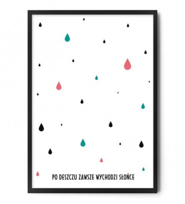 Plakat PO DESZCZU ZAWSZE WYCHODZI SŁOŃCE