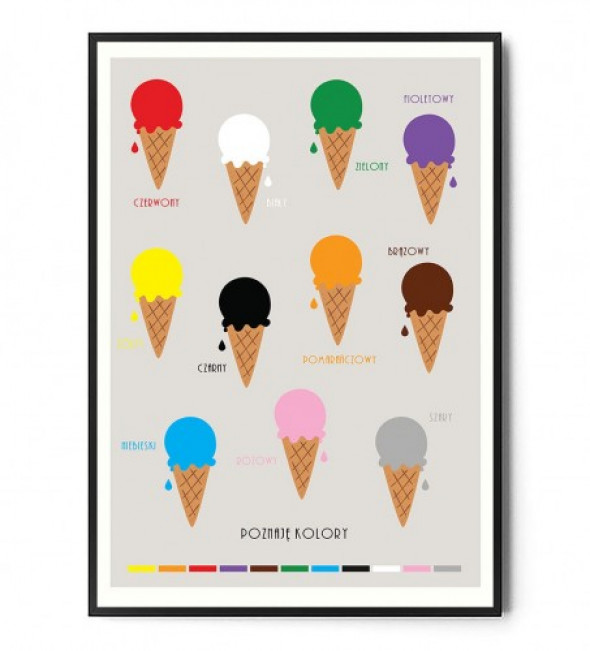 Plakat POZNAJĘ KOLORY | LODY