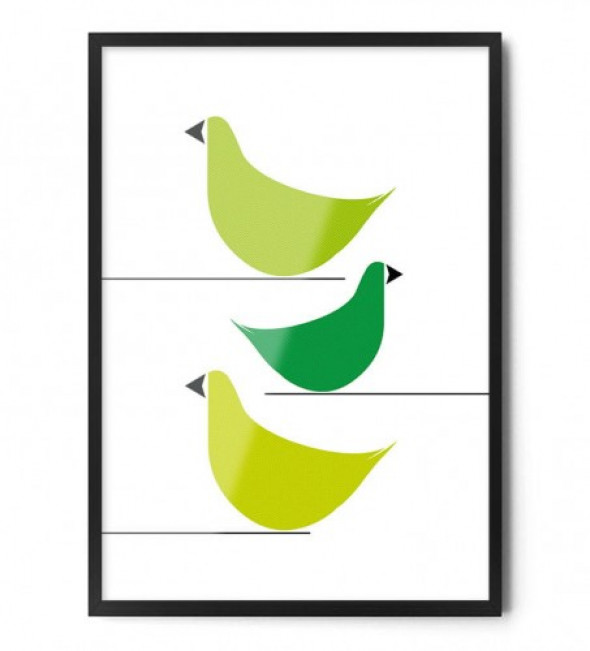Plakat PTASZKI ZIELONE