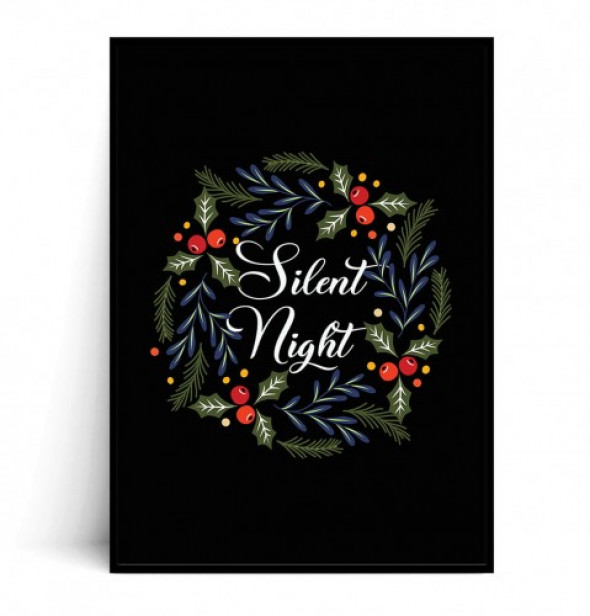 Plakat SILENT NIGHT czarny