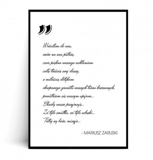 Plakat z cytatem MARIUSZ ZARUSKI