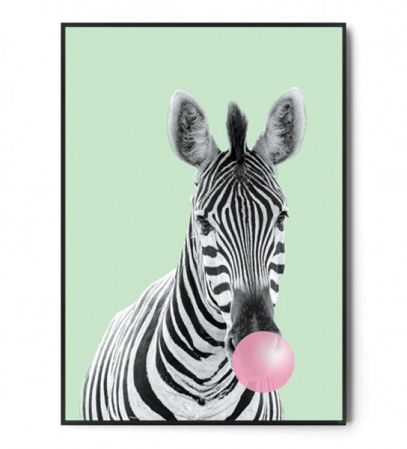 Plakat ZEBRA BUBBLE GUM mint