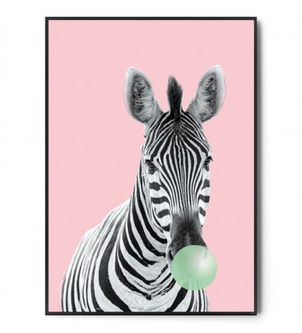 Plakat ZEBRA BUBBLE GUM pink