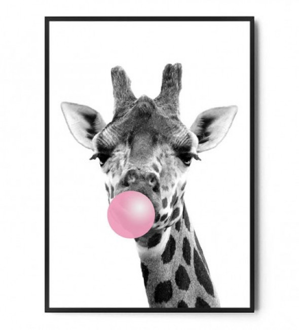 Plakat ŻYRAFA BUBBLE GUM