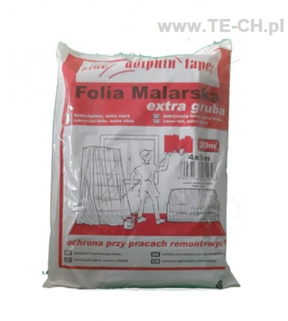 Folia malarska Extra Gruba BLUE DOLPHIN 4x5m