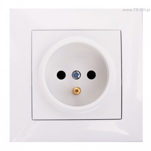 Gniazdo pojedyncze z bolcem 461-01 białe