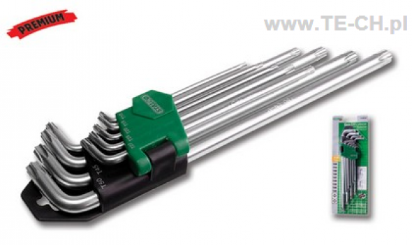 Klucze IMBUSY TORX z otworem KRÓTKIE T10-T50 9el.