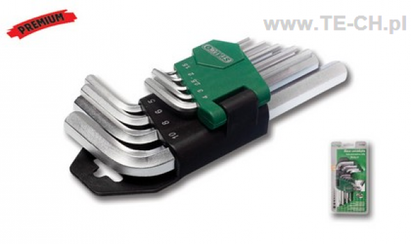 Klucze sześciokątne IMBUSY 9el. 1,5-10mm PREMIUM