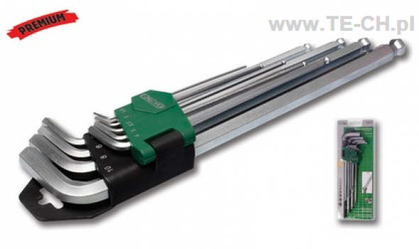 Klucze sześciokątne IMBUSY Z KULKĄ KRÓTKIE 1,5-10