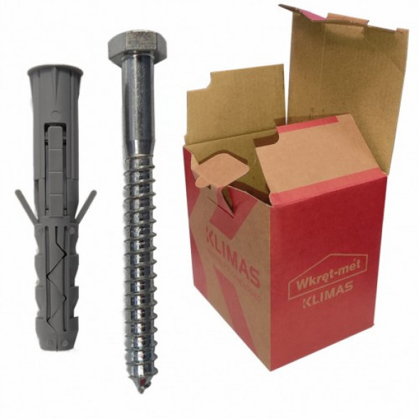 Kołki rozporowe 10x100mm z wkrętem z łbem sześciokątnym KKX 100szt