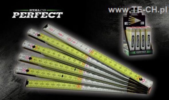 Miara składana drewniana 2m BIAŁO-ŻÓŁTA PERFECT