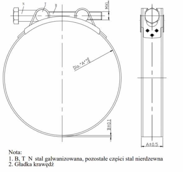 OBEJMA OPASKA ZACISKOWA GBS 140-148 W2