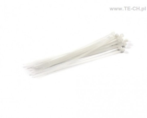 Opaski kablowe 2,5x80 białe 100szt