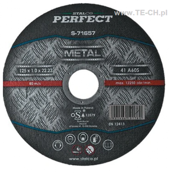 Tarcza do cięcia metalu 125x1mm PERFECT S-71657