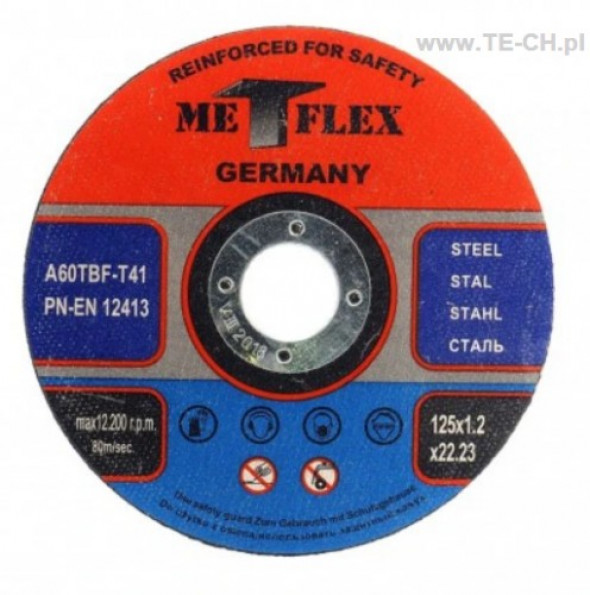 Tarcza do cięcia metalu stali METFLEX 125x1,2mm