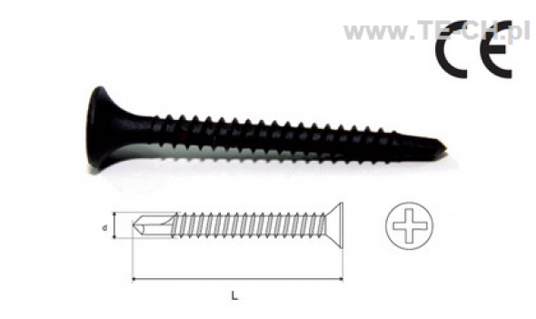 Wkręt do montażu płyt GK samowiercący 3,5x45 250sz